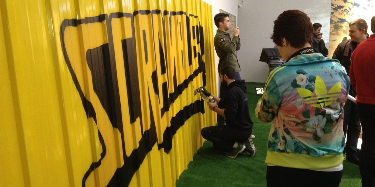 Live painting en evento de Scrambler en Madrid