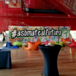 Grafiti participativo en evento corporativo en Madrid.