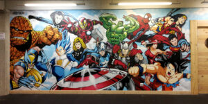 Mural decorativo en box de Crossfit.