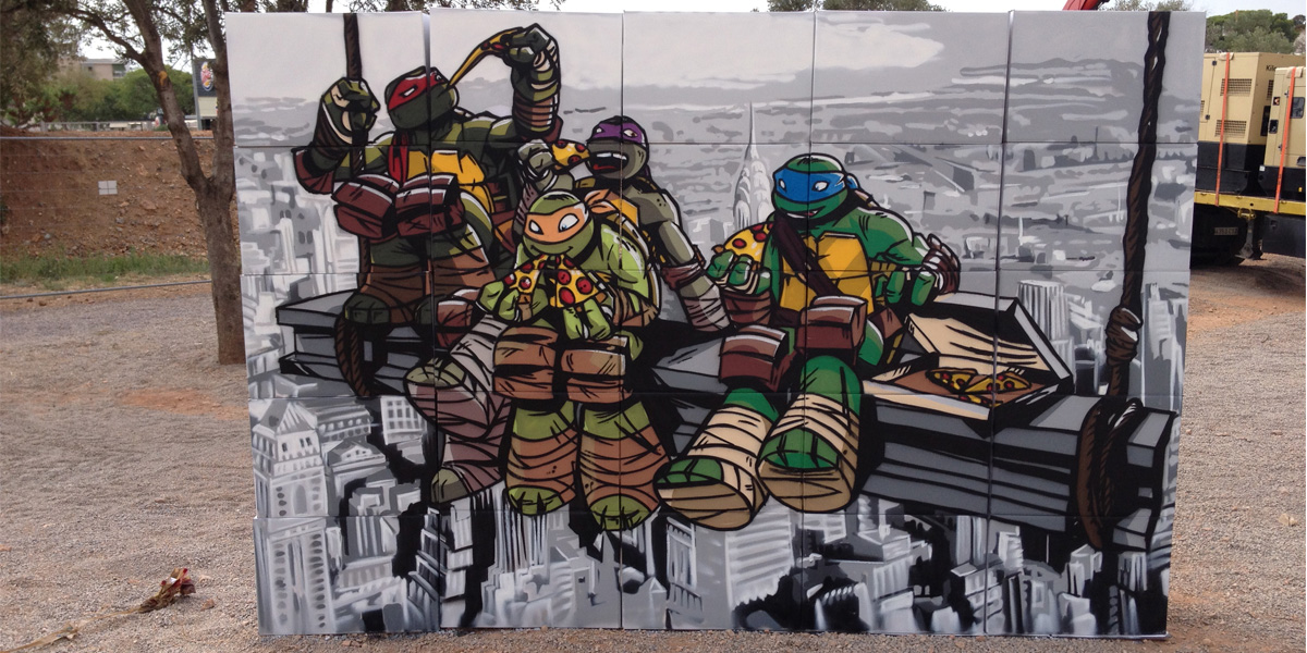 Mural de las tortugas ninja en el Slime Fest