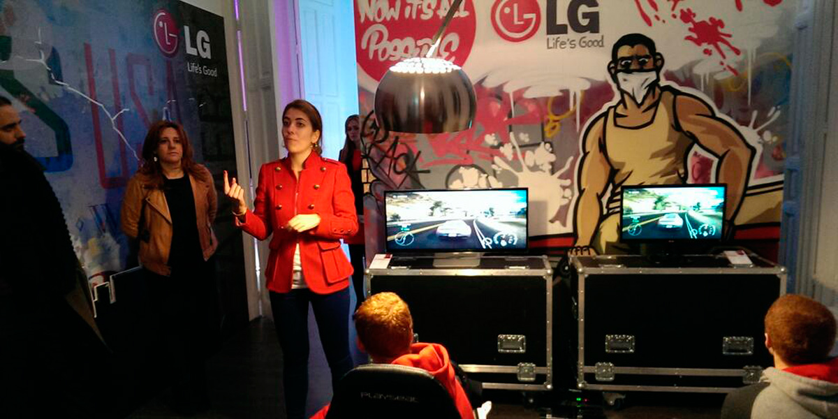 Graffiti profesional en evento de LG en Madrid