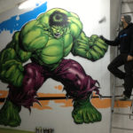 Graffiti de Hulk en gimnasio de Segovia