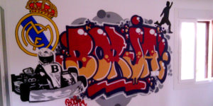 Graffiti profesional con el nombre de Borja