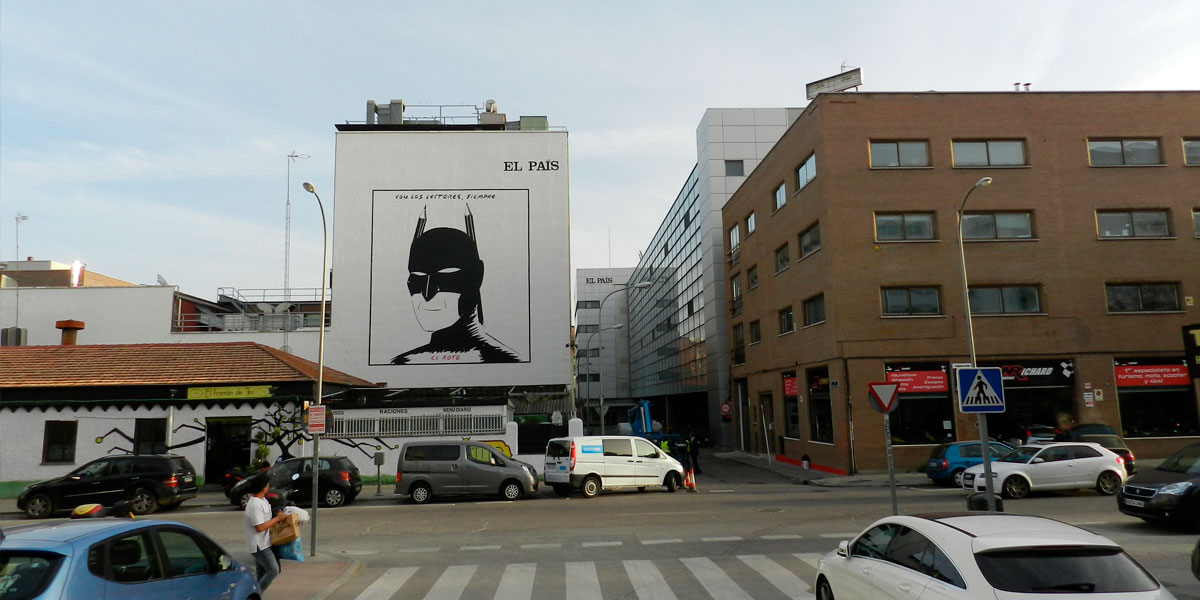 Mural homenaje a El Roto en Madrid.