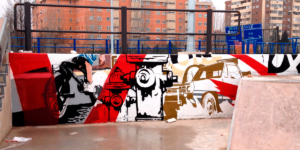 Graffiti en Skate Park de Madrid Río